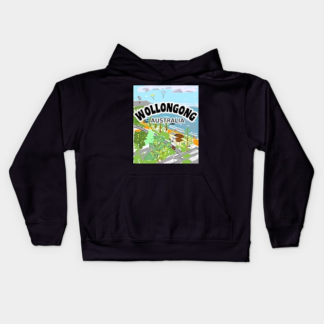 WOLLONGONG Kids Hoodie by fantasmigorical